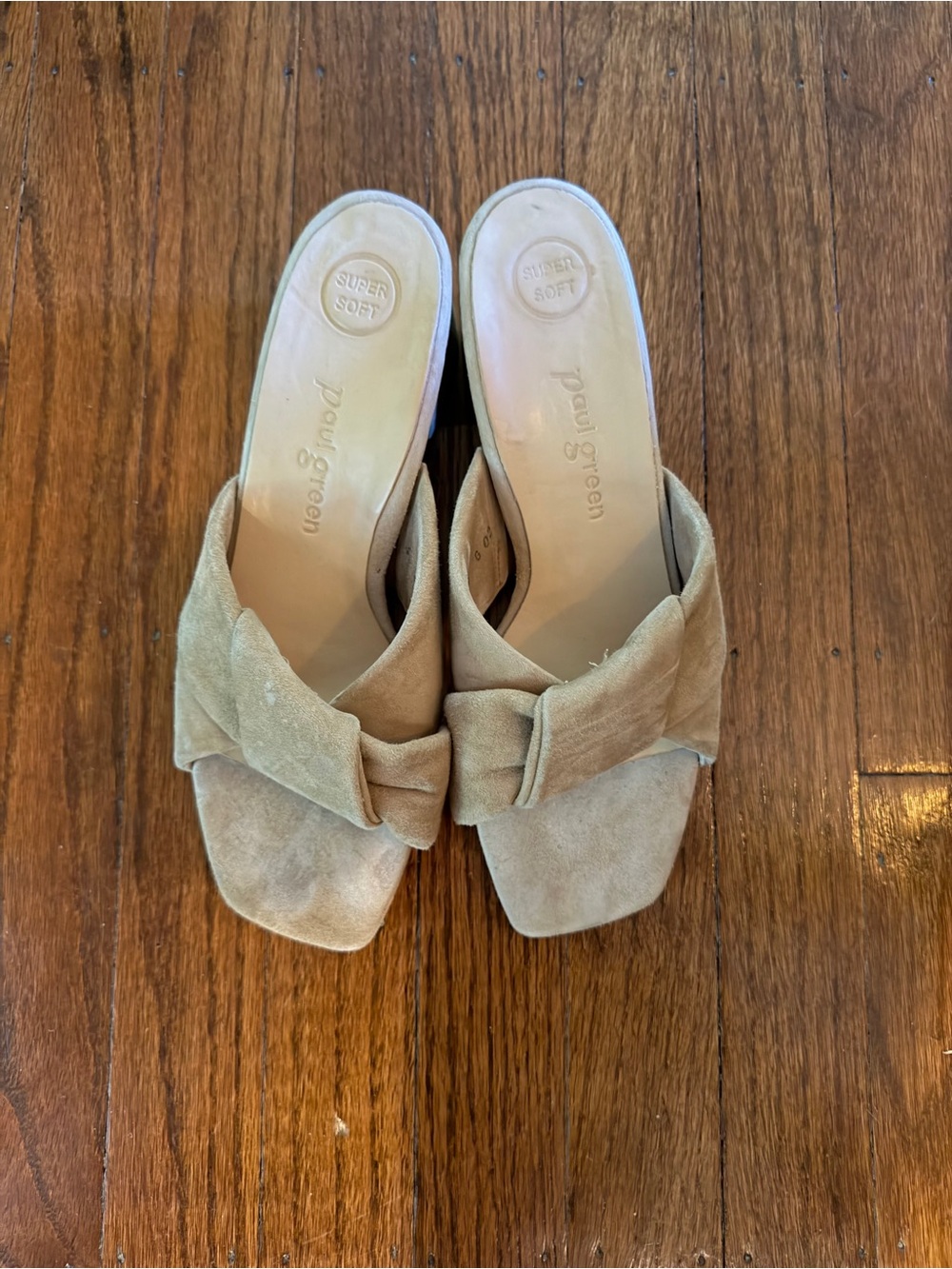 Paul Green Taupe Suede Knot Heels